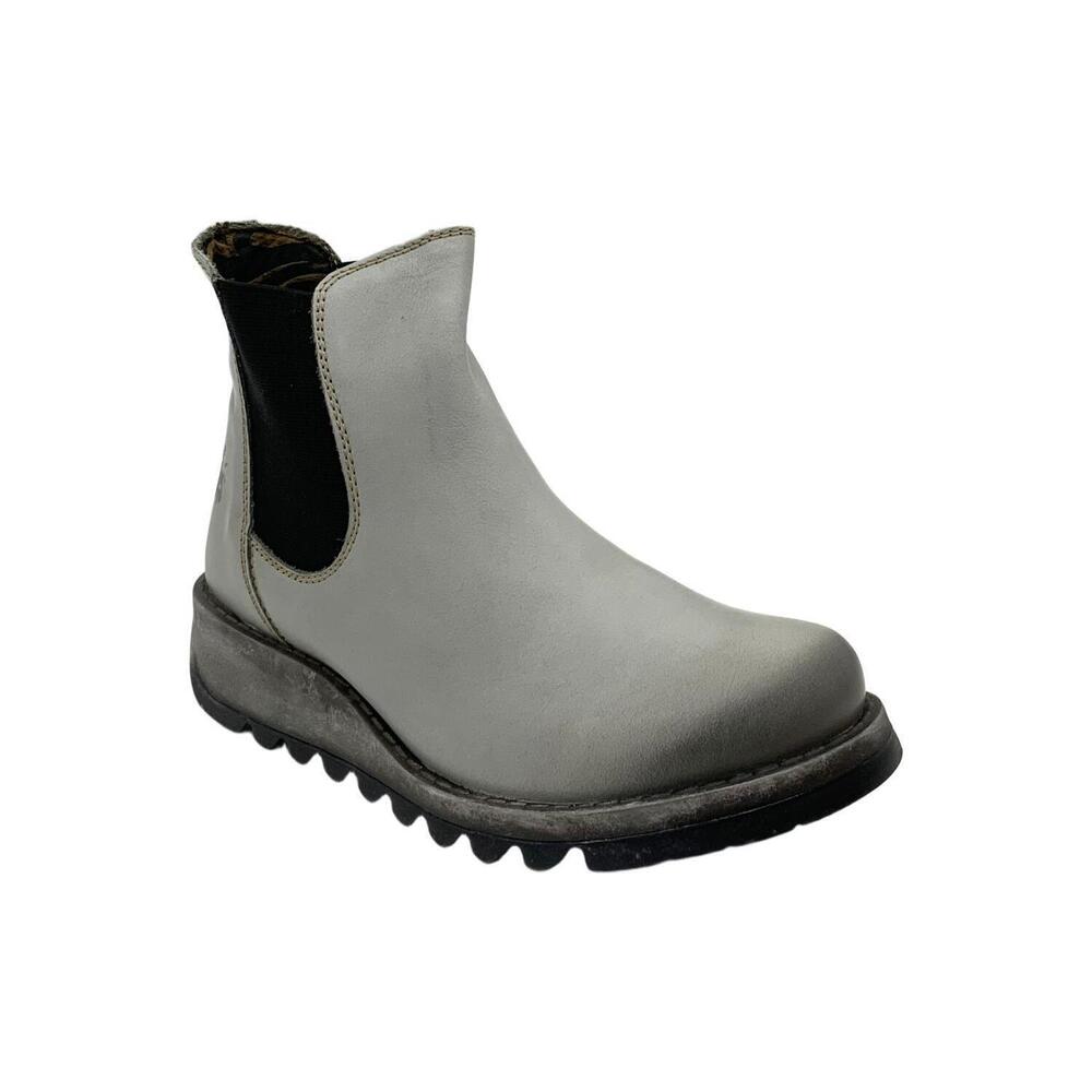 FLY London Women's Leather Chelsea Boots Salv Military Cloud - Medium - Picture 1 of 3